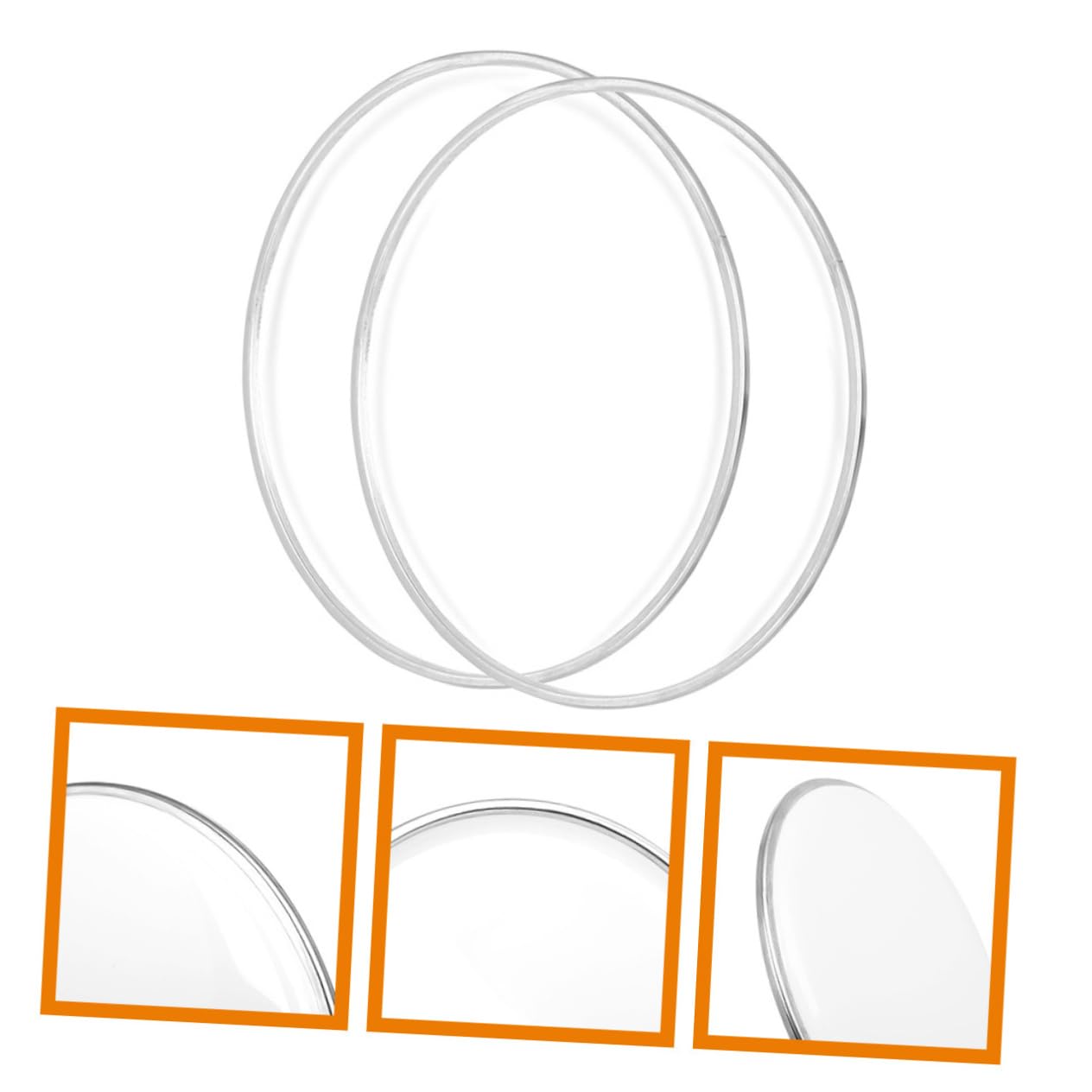 Kisangel 4pcs Jazz Drum 8 Inches Double Oil Drum Head Covers Replacement Parts for