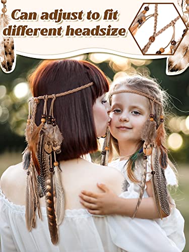 Xunyee Feather Headband Hippie Headband For Women Hippie Accessories Indian Headband Feather Hair Accessories For Costume (Classic Style) #TOP5