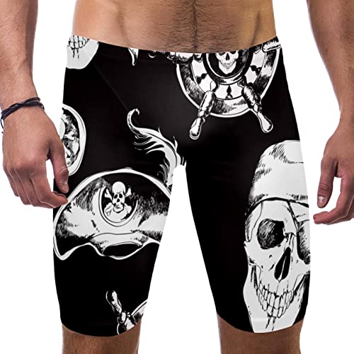 Bañador atlético de calaveras con secado rápido y corte de pierna cuadrada