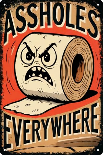 Toilet Trouble Maker Vintage Metal Sign Humorous Restroom Decor Retro Iron Wall Art for Home...