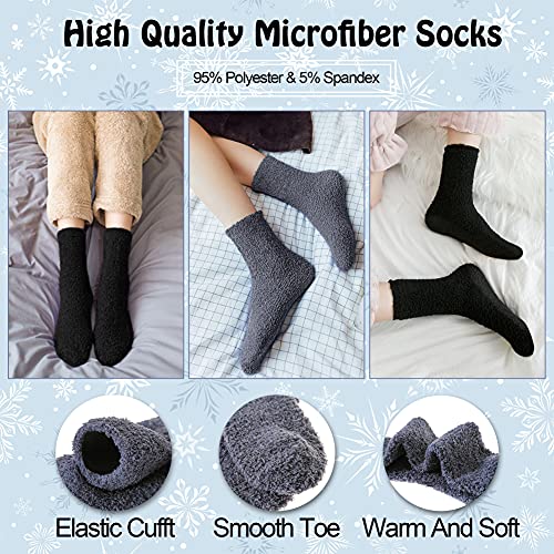 Image of LANLEO 5 /6 Pairs Womens Super Soft Fuzzy Plush Warm Winter Home Sleeping Slipper Socks