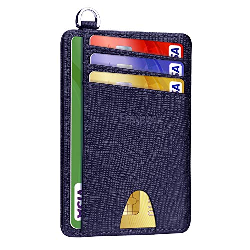 Image of Slim Minimalist Front Pocket Wallet, RFID Blocking Credit Card Holder Wallet with Detachable D-Shackle for Men Women