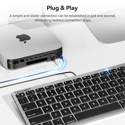 Image of TECKNET Wired Mac Keyboard for MacOS Devices with Dual Interface