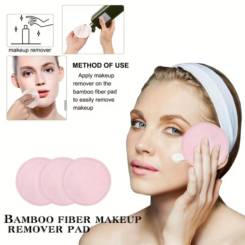 8/10pcs Reusable Makeup Remover Pads – Soft Facial Cleansing Pads for Quick Makeup Removal, Use with Cleanser or Makeup Remover, Machine Washable, Eco-Friendly Deep Cleaning Face Pads — view 3