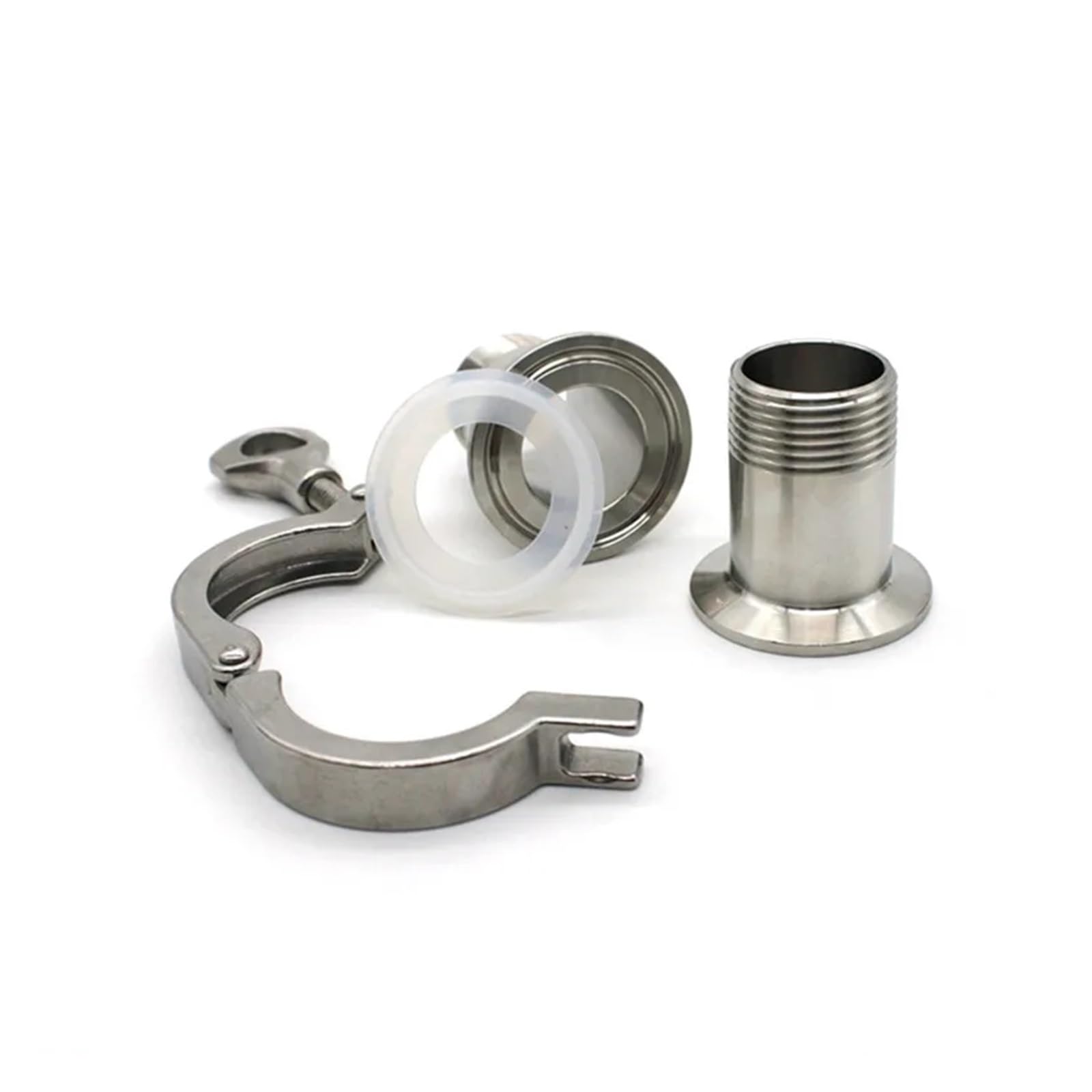 AARTERZZA 1pc 1/4“ 3/8” 1/2" 3/4" 1” 1-1/4” 2” Tri Clamp Cover Thread Ferrule Stainless Steel SS304 with Sillicon Gasket Pipe Fitting(DN40 x Ferrule 64) Pipe Fitting
