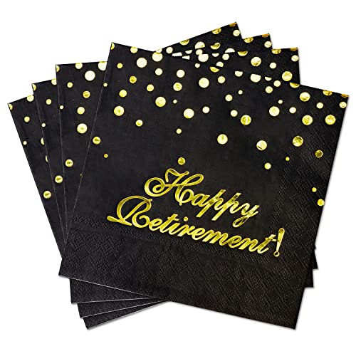 Pandecor 50 Pack 3 lagen verjaardagsfeestje benodigdheden, 6,5 x 6,5 inch papieren servetten verjaardagsfeestje decoraties (pensioen servetten)