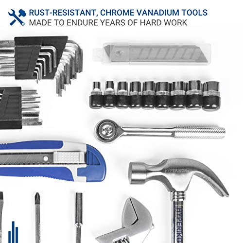 Hyperikon Household Tool Set, 102 Pieces, Home Repair Tool Kit, Storage Case Included