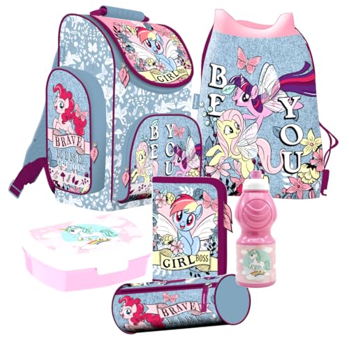 GONDMAX Schulranzen-Set 6 Teile Ranzen Tornister Federmappe Einhorn Unicorn inkl. Sticker von Kids4shop