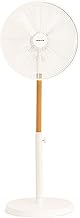 CREATE / AIR STAND WOOD/Ventilador de pedestal oscilante, blanco y madera natural, 50W, estilo retro, 3 velocidades