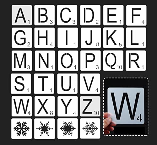 Ilauke Scrabble Tiles For Crafts & 5X5 Blank Wood Square, Perfect For Wall Decor, Farmhouse Style, Scrabble Pieces, Wooden Letters (26 Large Scrabble Tiles, 36Pcs Unfinished Wood Squares) #TOP1