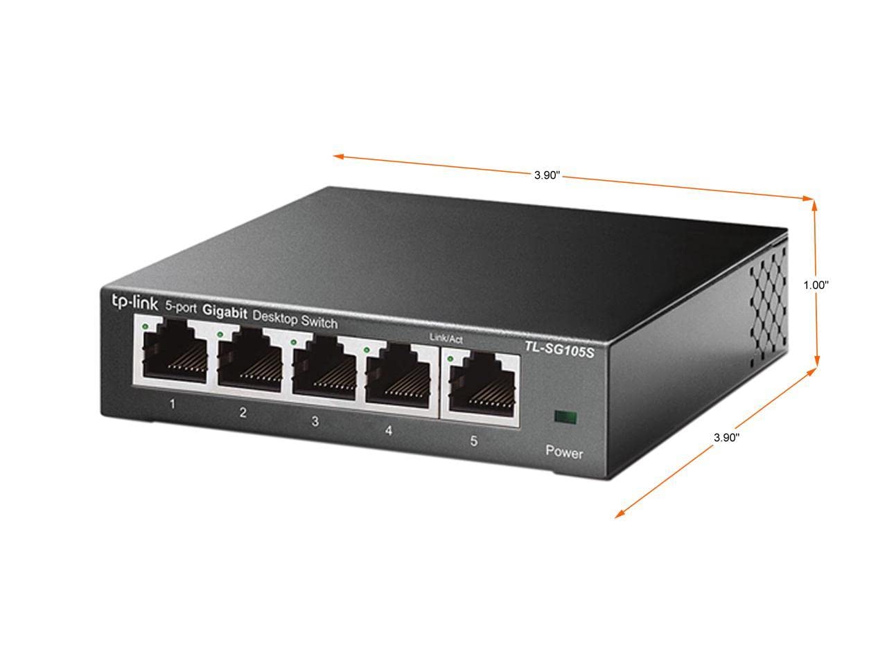 TP-Link TL-SG105S | 5 Port Gigabit Ethernet Switch | Desktop/Wall-Mount | Plug & Play | Fanless | Sturdy Metal | Limited Lifetime Protection | 802.1p/DSCP QoS & IGMP Snooping | Compact Design