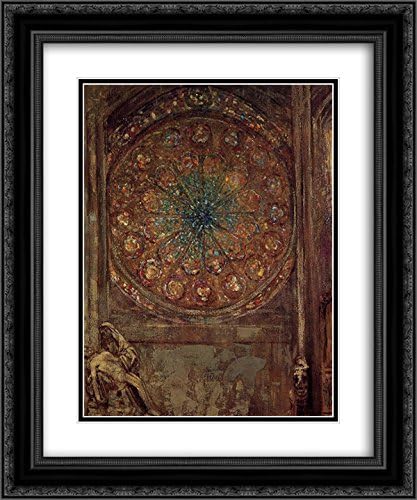 The Window 20x24 Black Ornate Frame and Double Matted Museum Art Print by Odilon Redon