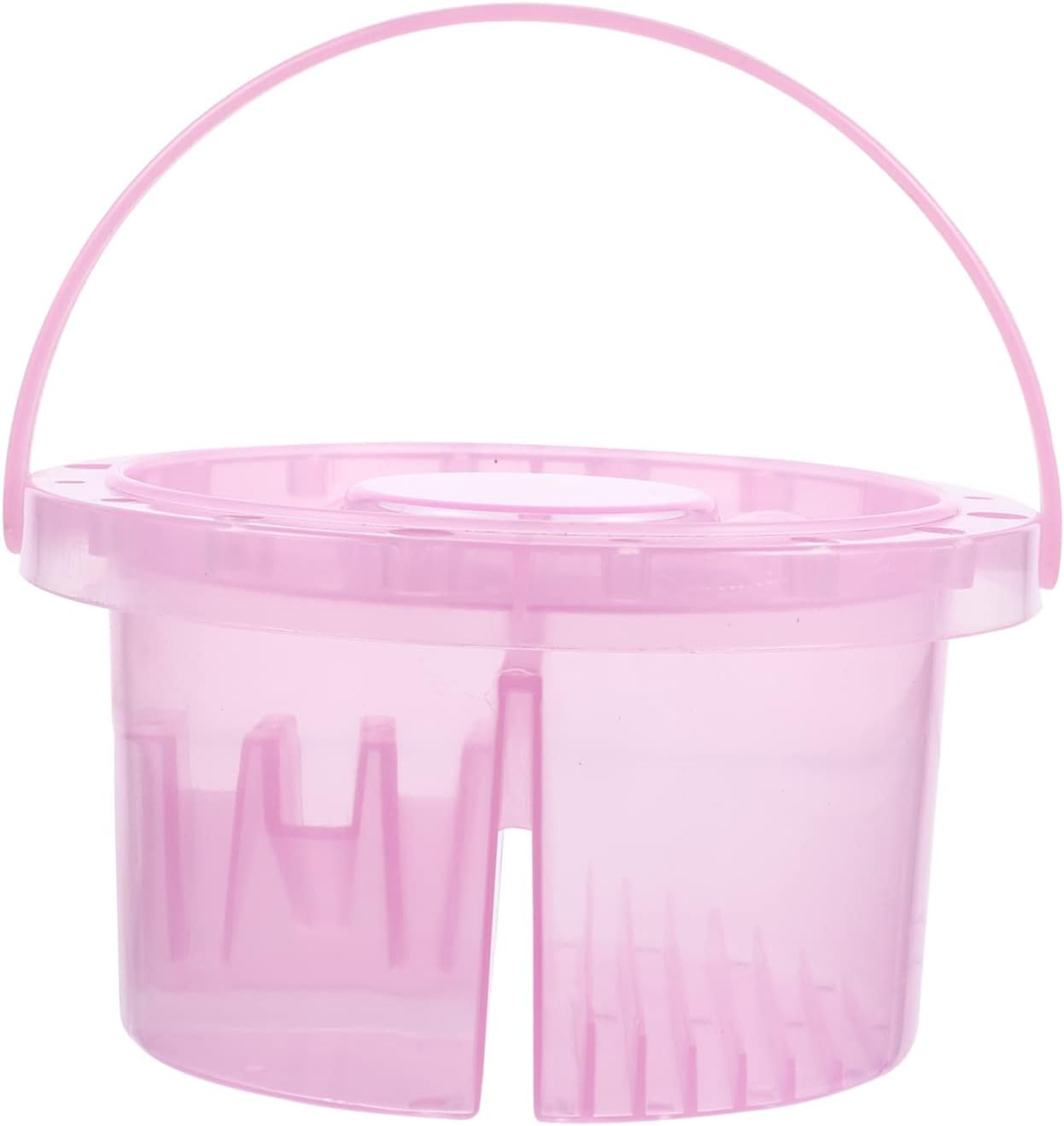Pen Cleaning Barrel with Brush Holder and Color Mixing Tray Compact Paint Brush Washer for Boy Girl Art Watercolor and Crafts Multi-Functional Painting Tool Bucket Pink