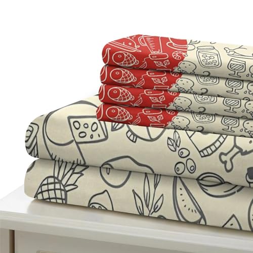 Housse de couette microfibre anti-plis parure de lit coeur rouge