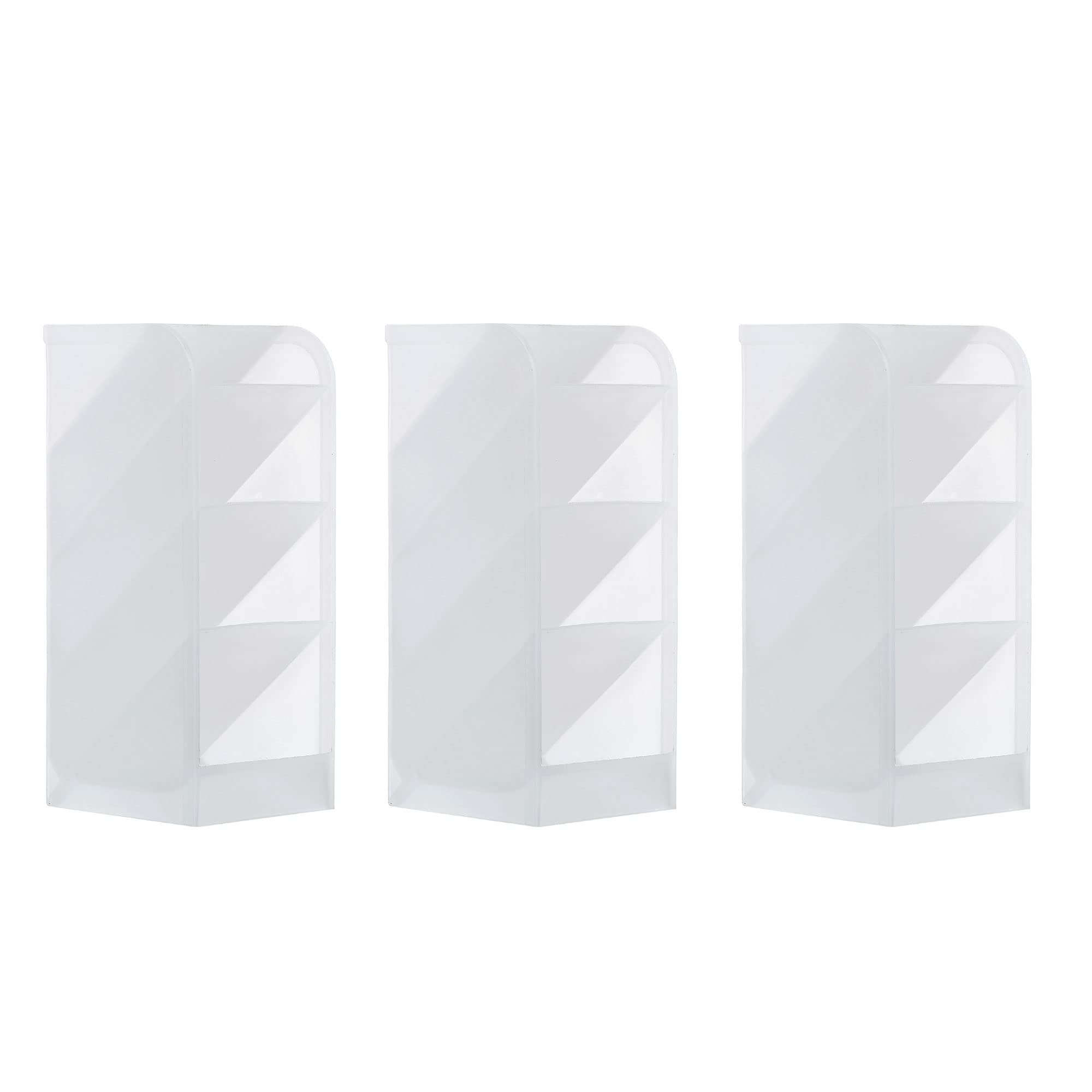 PATIKIL Portapenne Portapenne, 3pz Plastica 4 Slot Scrivania Organizer Matita Scatola Scatola per Ufficio Home Rifornimenti, Trasparente