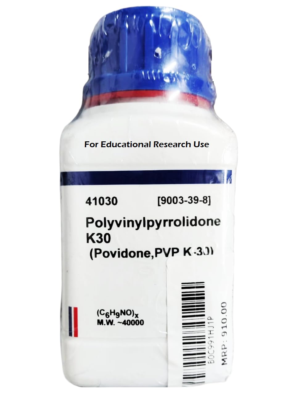 SRL Polyvinylpyrrolidone (PVP K-30) 100Gm, CAS NO 9003-39-8, Molecular Formula : (C6H9NO) x, Storage : Room Temperature, Shelf Life : 60 Months, for laboratory and industrial use only