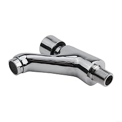 Wall-Mounted Brass Bathroom Basin Faucet with Chrome Finish Single Lever Self-Closing Design for Space-Saving