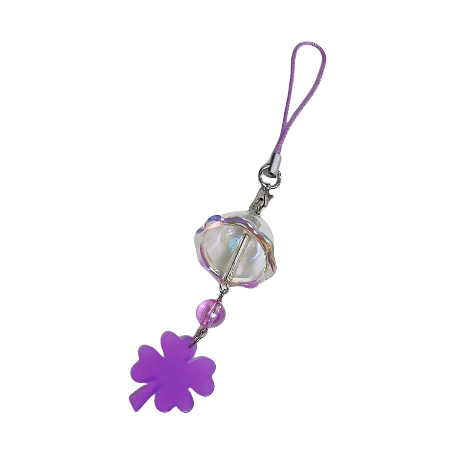Baodss Fashionable Luck Clovers Charm Sturdy Acrylic Phone Chain Four Clovers Chimes Pendant for Mobiles Decoration