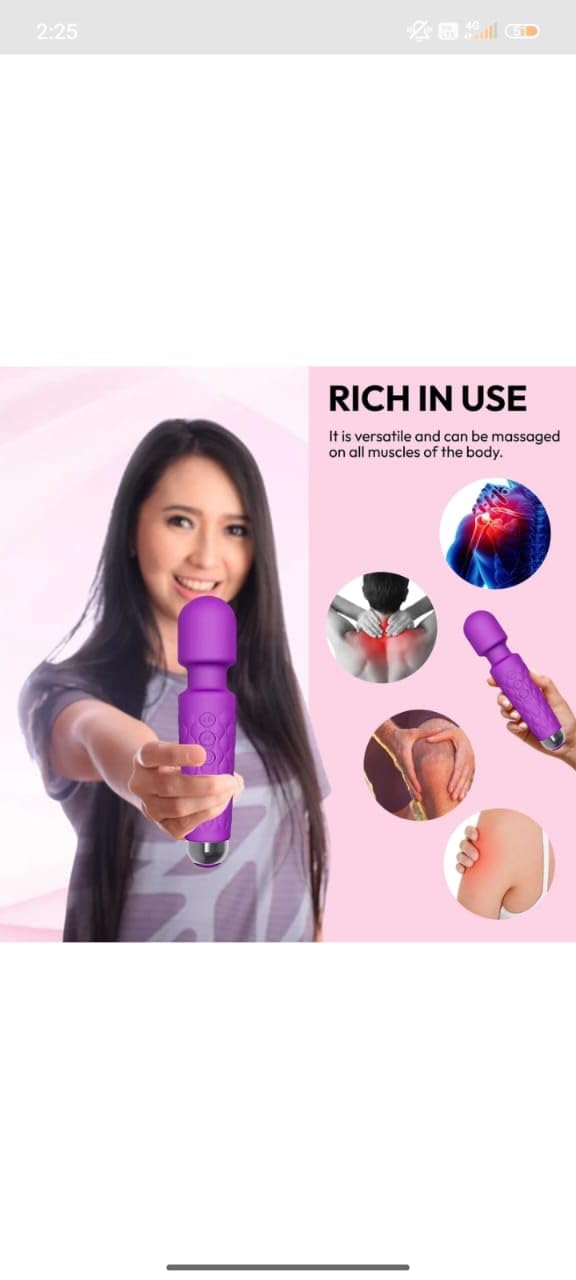 VYNEX Professional Cordless Electric Body Massager for Pain Relief | Handheld Personal Full Body Massaging Device | Ergonomic Grip | Multiple Speed Modes | Home, Travel & Gym Use 4