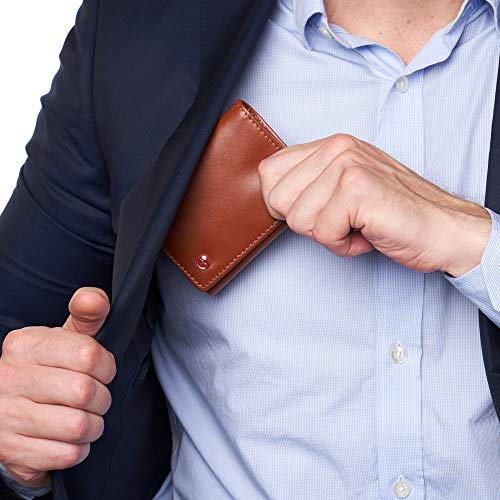 Image of Alpine Swiss Leon Mens RFID Blocking Trifold Wallet Smooth Leather Comes in Gift Box Tan