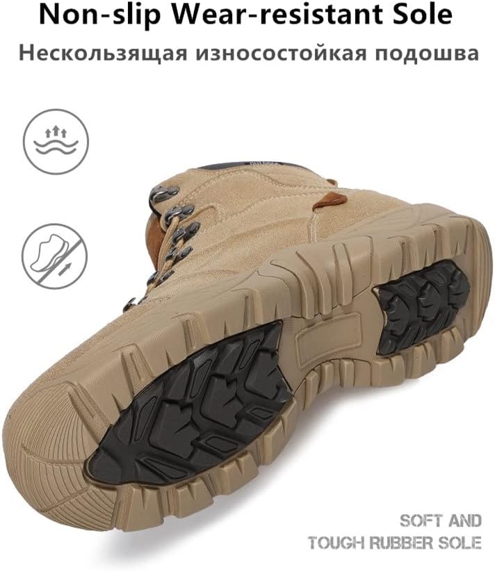 CLSQLXYJZC Men's Military and Tactical Boots for Men, Outdoor Waterproof Lace-up Sports Trekking Shoes, Durable Suede Leather and Rubber Sole Military Desert Boots