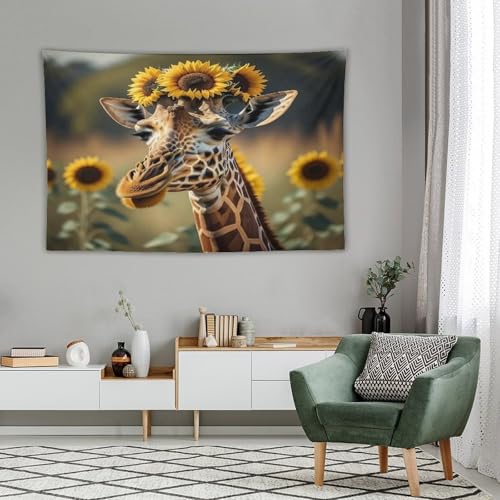 Tenture girafe cache misere pour grand mur de chambre et dortoir