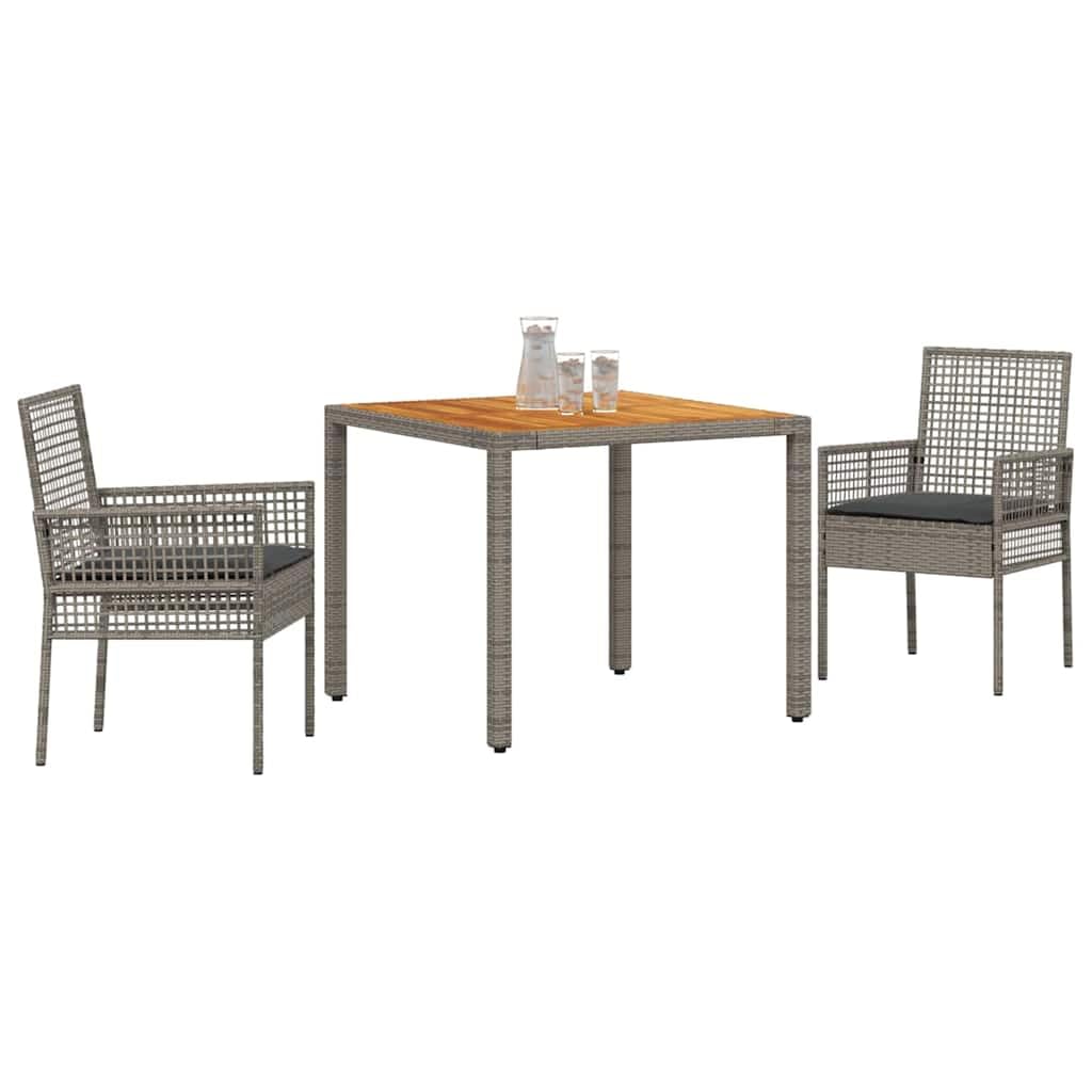 Ensemble de salle à manger de jardin polyrotin gris pour des repas chaleureux en terrasse