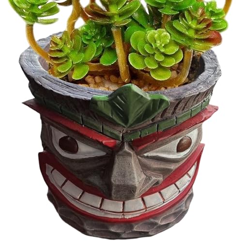 Macetas para plantas | Macetas faciales originales para interiores | Contenedor artístico de resina para bonsái accesorio para decoración del hogar apto para uso interior y exterior para jardín