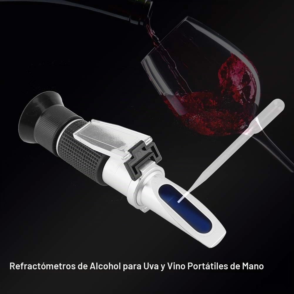 Refractómetros Alcohol Uva Y Vino 3 En 1 Medidor Portátil Digital Medidor Mano Tres Escalas 0-25% Vol 0-40% Brix 0-22 Baume Medidor Azúcar Mano