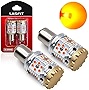 LASFIT 1156 LED Bulb BA15S P21W 7506 LED Turn Signal Light Blinker Bulbs with CANBUS Anti Hyper Flash No Load Resistor Need 2023 Upgraded Intelligent Temperature Control Amber Yellow (2pcs)