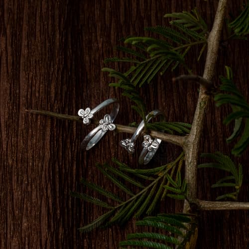 Image of 925 Sterling Silver Peacock Design Toe Ring for Women and Girls | Polish Adjustable Toe Bichiya | Adjustable