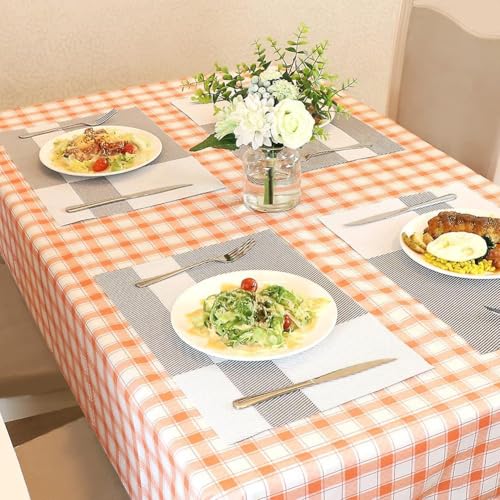 Image of YELONA Placemats for Dining Table - Heat Resistant, Non-Slip & Washable PVC Vinyl Table Mats - Set of 4, 45 x 30 cm (Cloud Grey)