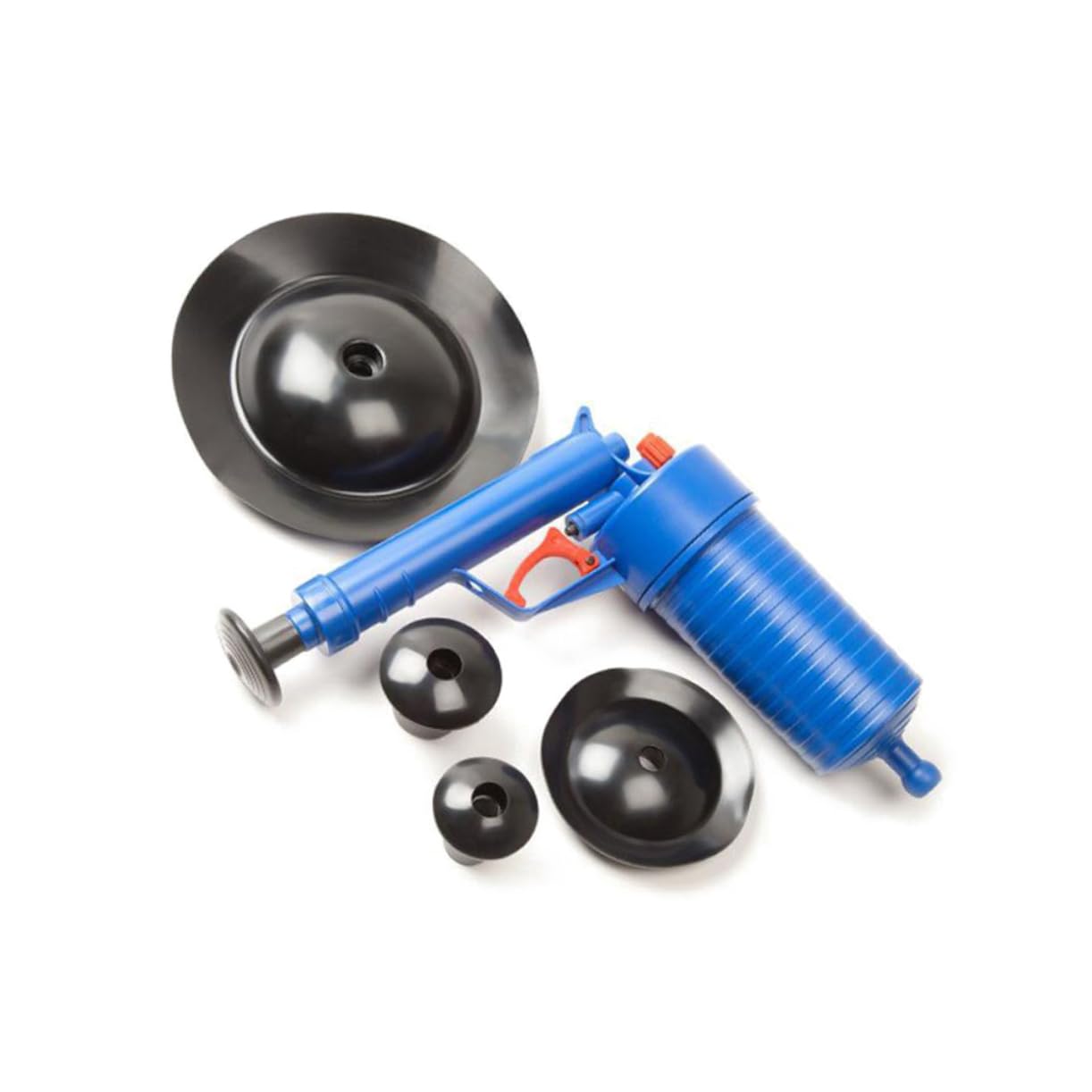 Déboucheur à Pompe à Piston Haute Pression Facile à Utiliser Quatre Ventouses en ABS et Caoutchouc pour Lavabo, Bain et Toilettes