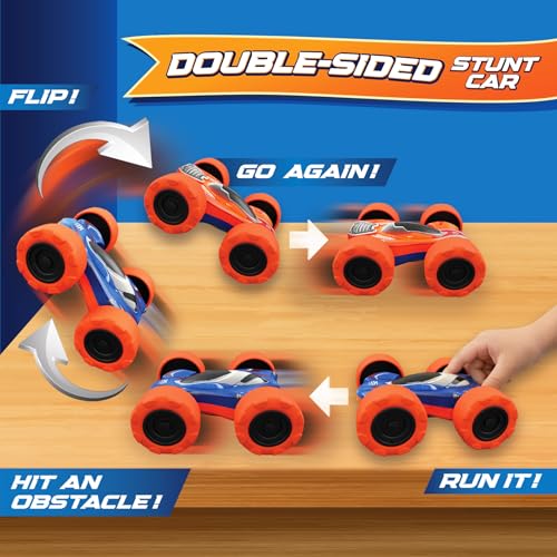 Image of SUPERPLAY Flip Stunt Car Toy for Boys, Double-Sided Toy Car with Big Wheels | Push & Go Friction Powered Car, No Battery Vehicle Toy, Return Gift for Kids Ages 2-8