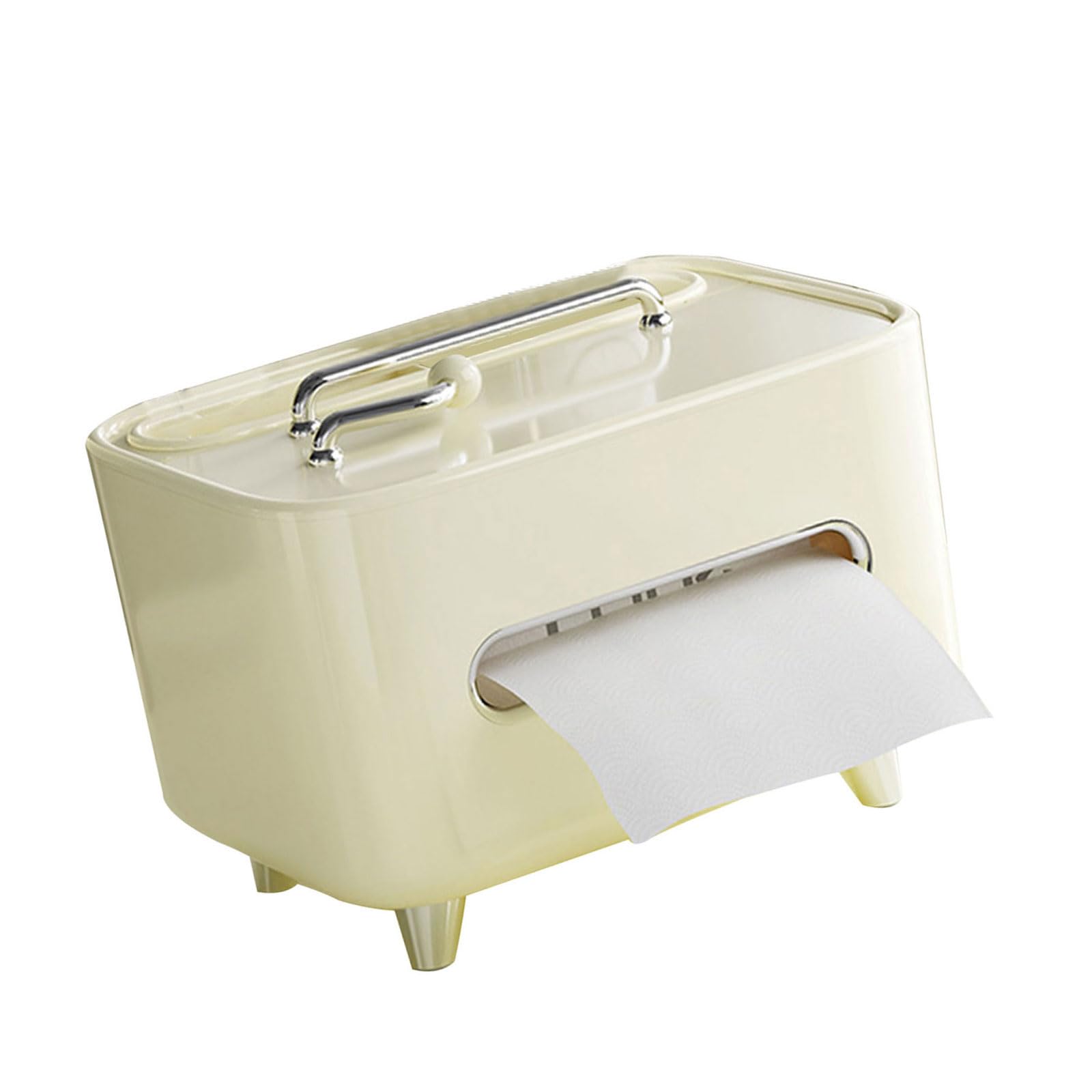 Oxxggkao Multifunctional Tissue Container Paper Towel Box with Multi Compartment Napkin Dispenser for Living Rooms and Bedrooms Tissue Storage Box