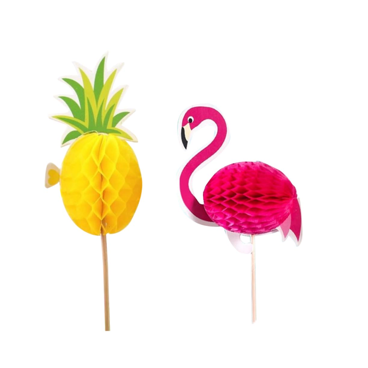 20pièces Décorations De Gâteau Flamingo Et Ananas Plastique pour Anniversaire Picks De Gâteau Tropicaux Idéaux pour Et Desserts Fête