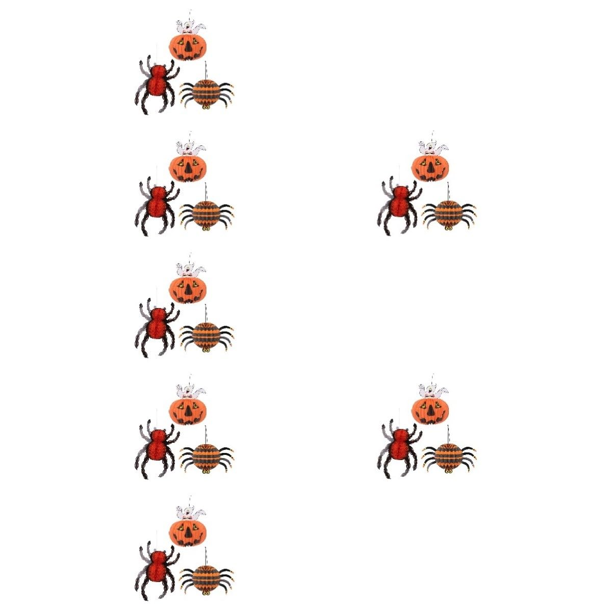 Abaodam 21 Pezzi Decorazione da Appendere per Festa di Halloween Pallina di Carta a Zucca e Ragno, Materiale Carta Resistente Riutilizzabile, Facile da Appendere per Scale o Alberi