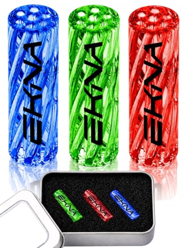 EKNA Innovative Spiraltip Glasmundstücke - 3 bunte Filtertips Ø 9mm - Spiral Drehfilter Glas - Smoking Filter Tips - 100% Geschmack sanft & kühl - Stilbewusste-User - Wiederverwendbar