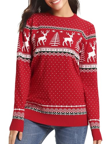 Image of Totatuit Womens Oversized Sweaters Casual Long Sleeve Crewneck Striped Knit Pullover Tops Cute 2025 Fall Sweaters