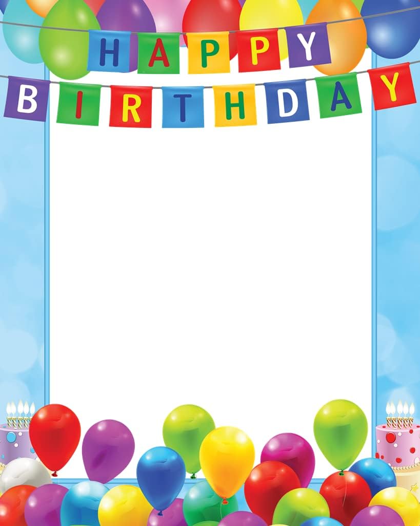 Happy Birthday Banner & Balloons Stationery Printer Paper 26 Sheets