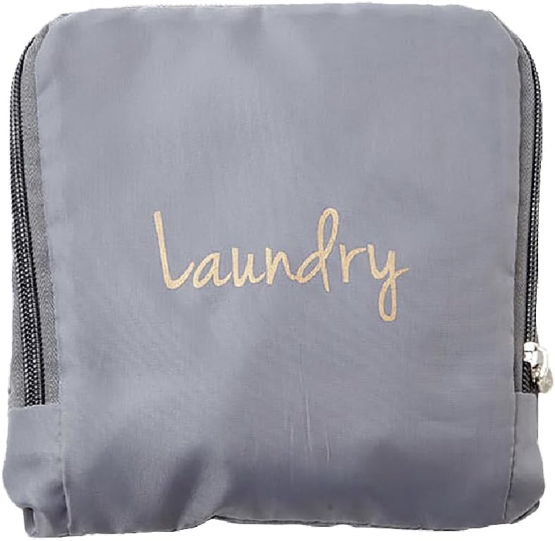 Miamica Collapsible Travel Laundry Bag – Grey and Gold