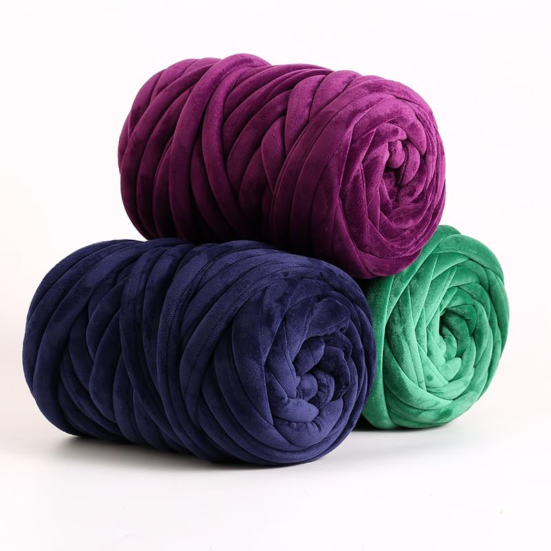 Chunky Chenille Yarn, Przędza dziewiarska poliestrowo-bawełniana z bawełnianym rdzeniem, wielokolorowa, 1 kg(13)