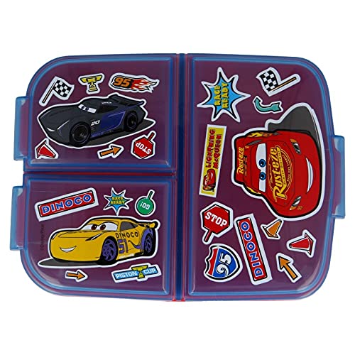 Cars Sandwich Lunch Snack Box Multi Compartment Kids Children School ...