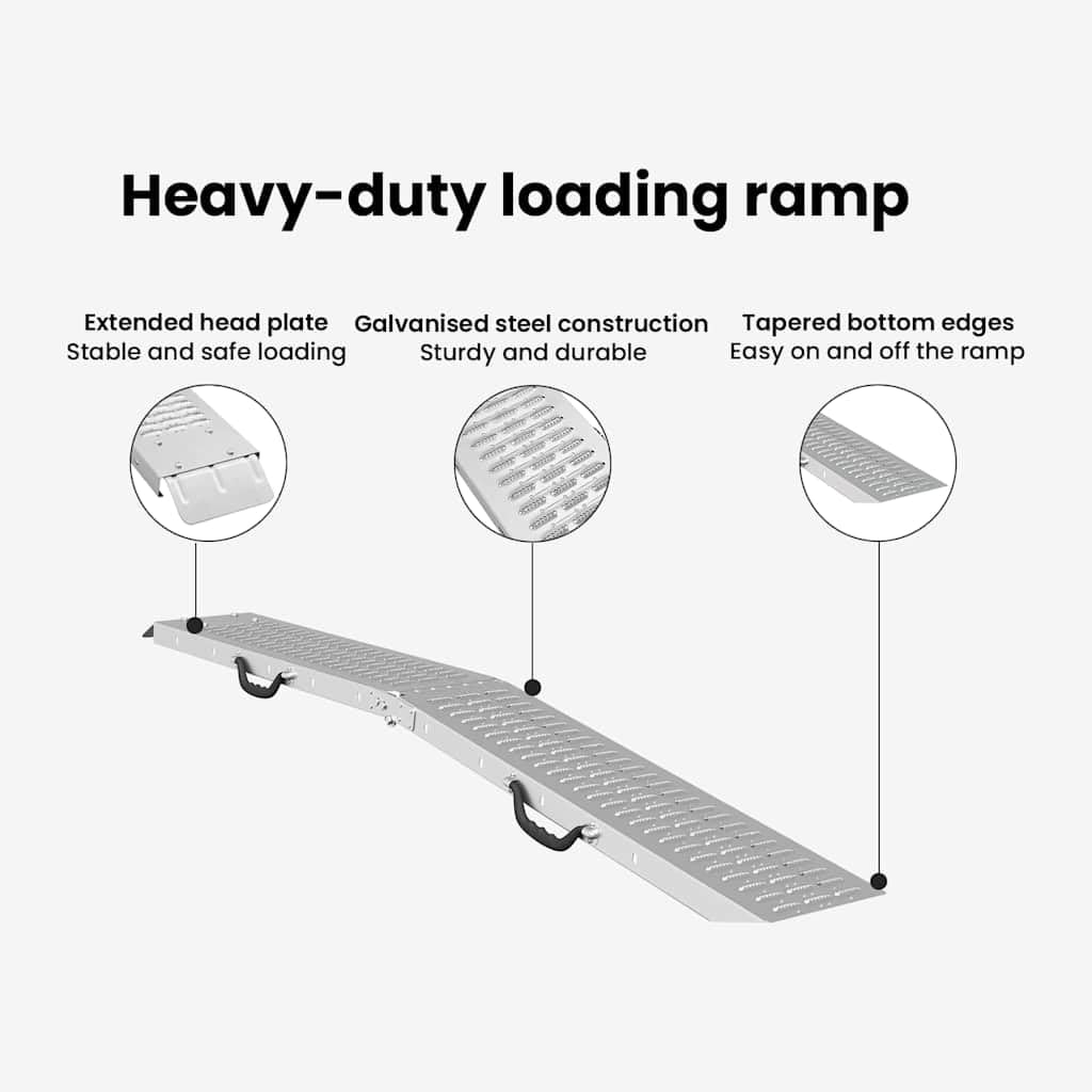 vidaXL Rampa Plegable 200kg por rampa Plateado 200 kg por rampa