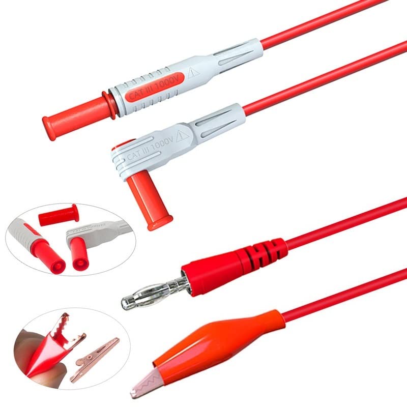 P1947 46PCS Multímetro 4 mm Banana Plug Kit de cables de prueba con sondas de perforación de alambre Pinza de cocodrilo de aguja de punción 1000V