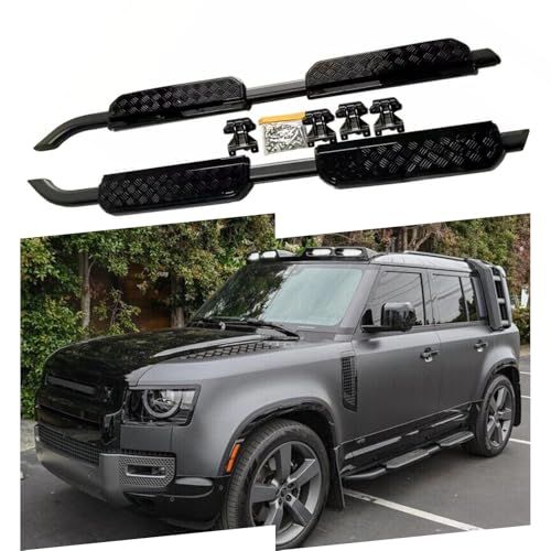 Estribos laterales aluminio negro para Defender 110