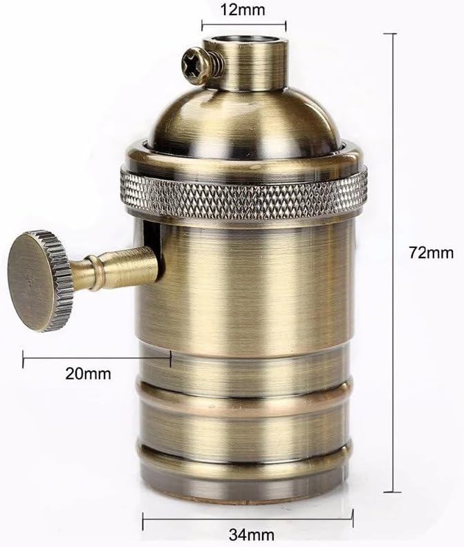 Lighting Accessories 20pcs/lot Aluminium Base E27 Old Style Simple Base with Switch Vintage Industrial Style Lampholder Base (Size : H)