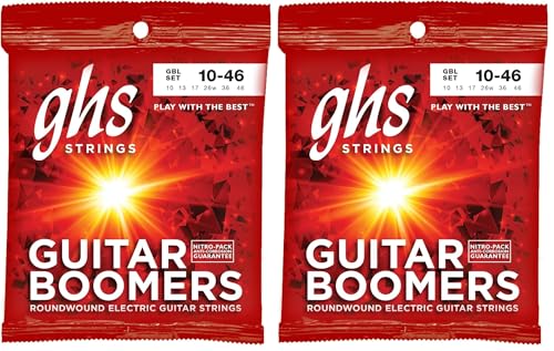 Image of GHS Strings GBL Guitar Boomers, Nickel-Plated Electric Guitar Strings, Light (.010-.046) (Pack of 2)