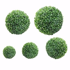 Eeauytr Kunstmatige groene planten bal,Kunstmatige Topiary Balls,Topiary Ball Leaf Effect Bal Groene Plastic Plant Ball…