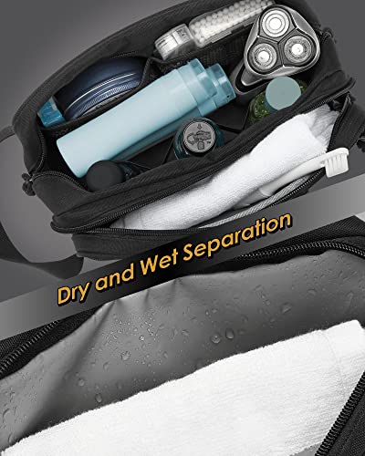 TACTICISM Toiletry Bag for Men - Dry Wet Separate Travel Toiletry Bag, Tactical Molle Dopp Kit for Men with Large Capacity, Water-Resistant Shaving Bag for Adult Women for Travel, Black2